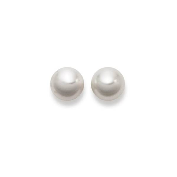 Clous d'oreilles, perles d'eau douce, 9.5 - 10 mm, or jaune 750/ 18 ct.