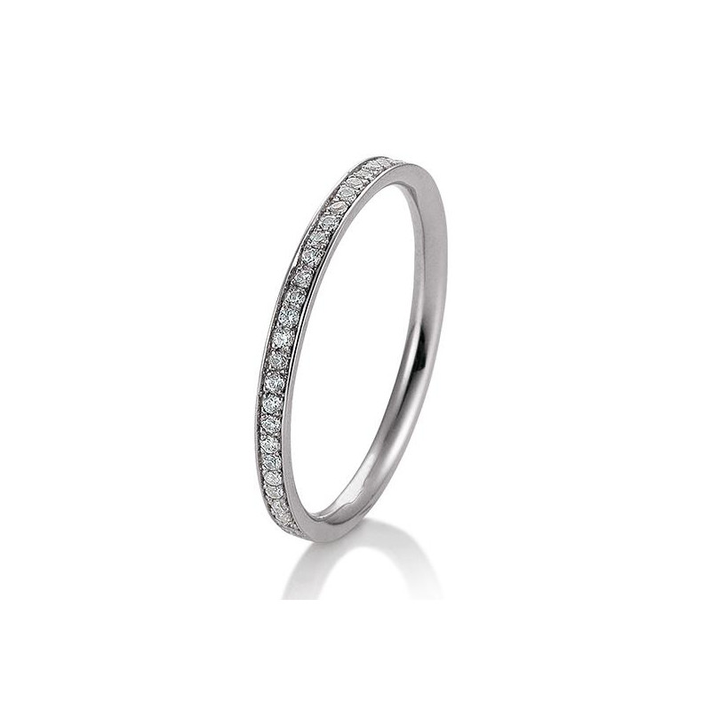 Bague mémoire platine 950 avec diamants, total 0,165 ct. H Si