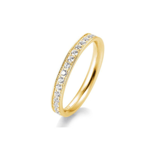 Bague mémoire or jaune 750/18 ct. avec diamants, total 0,40 ct. H Si