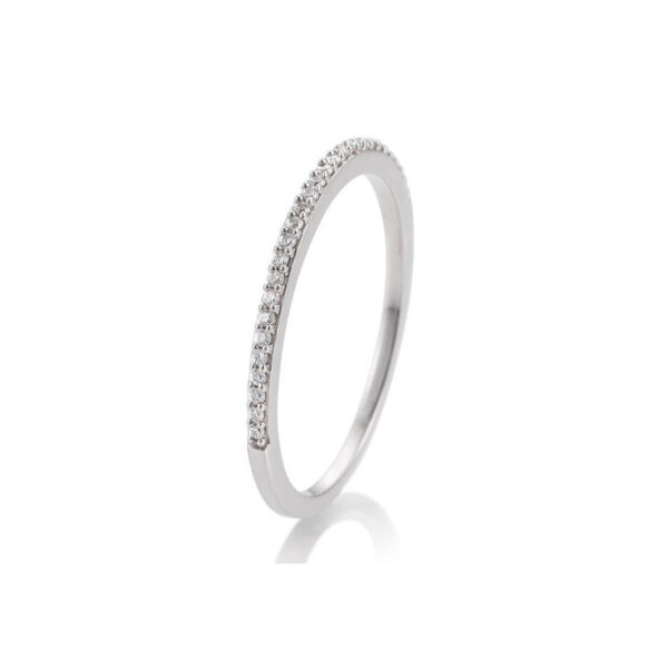 Bague mémoire, or blanc 750/18 ct. avec diamants, serti griffes, total 0,112 ct. H Si