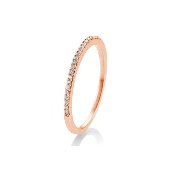 Bague mémoire, or rose 750/18 ct. avec diamants, serti griffes, total 0,112 ct. H Si
