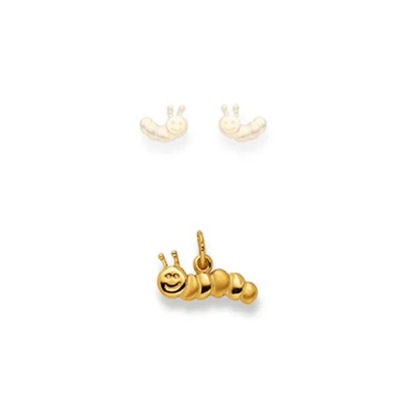 Anhänger, Raupe, Gelbgold 750/ 18 ct., 16x8mm