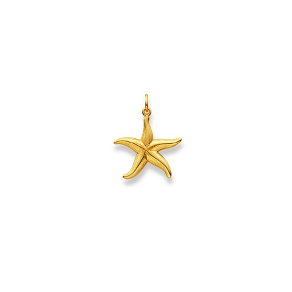 Pendentif, étoile de mer, or jaune 750/ 18 ct.
