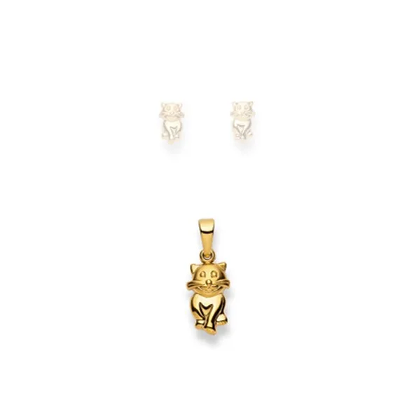 Anhänger, Katze, Gelbgold 750/ 18 ct., 19x14mm