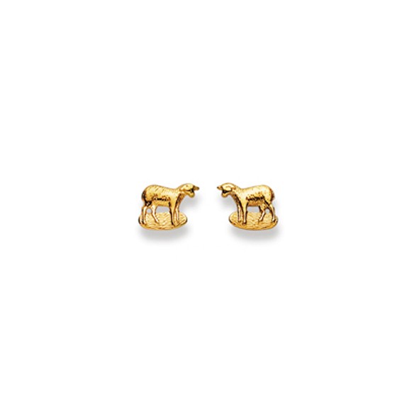 Clous d’oreilles, brebis, or jaune 750/ 18 ct.