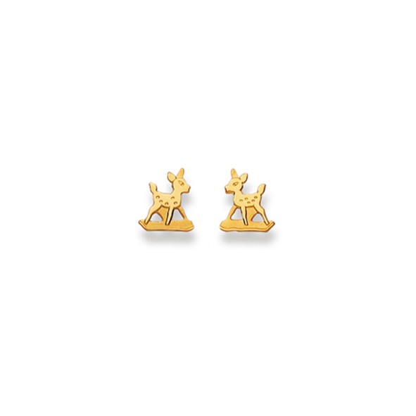 Clous d’oreilles, Bambi, or jaune 750/ 18 ct.