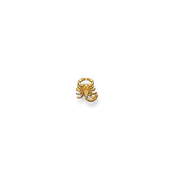 Clou d'oreille or jaune 750/ 18 ct. , Signe du zodiaque Scorpion