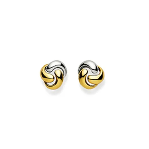 Clous d'oreilles, bicolore, or 750/ 18 ct.