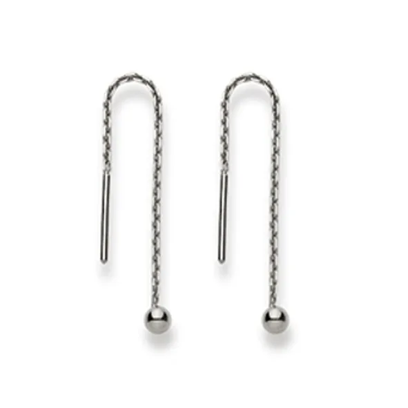 Pendants d'oreilles, boules, or blanc 750/18 ct.