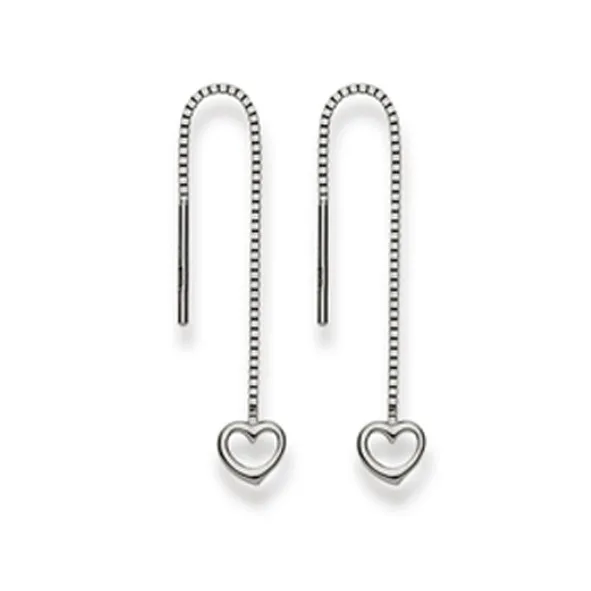 Pendants d'oreilles, coeur, or blanc 750/18 ct.