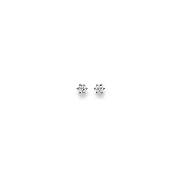 Clous d'oreilles diamants, 0.20 ct. H taille brillant, or 750