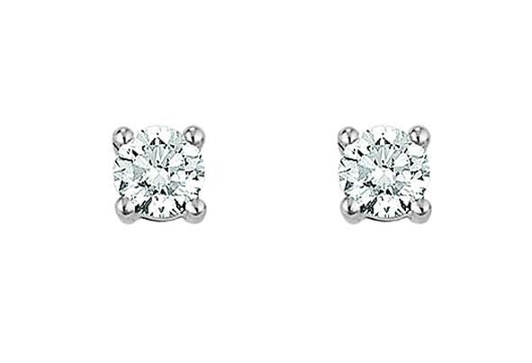 Clous d'oreilles diamants, 0.20 ct. or blanc 750/18 ct.