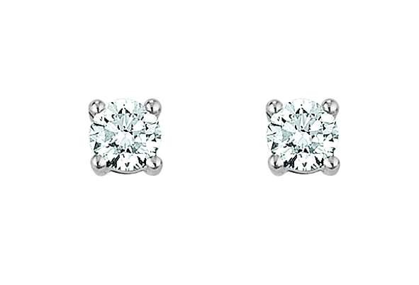 Clous d'oreilles diamants, 0.25 ct. Gsi or blanc 750/18 ct.