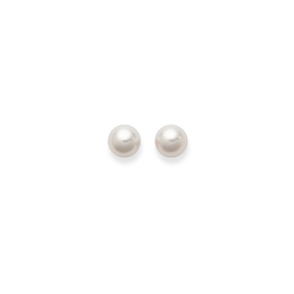 Clous d'oreilles, perles Akoya, 9- 9.5 mm, or blanc 750/ 18 ct.