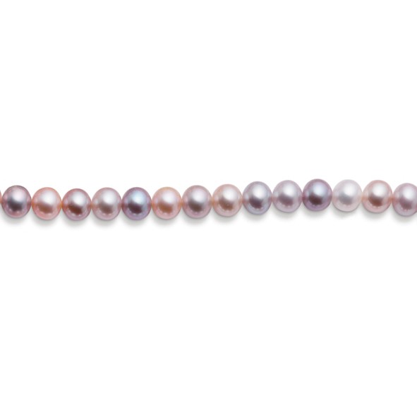 Collier de perles de culture d'eau douce multicolore, 6-6.5 mm