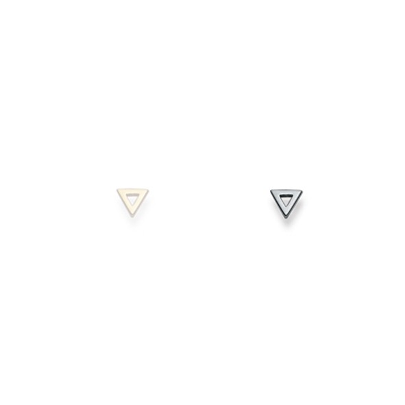 Clou d'oreille triangle, or blanc 750/18 ct. avec zircon