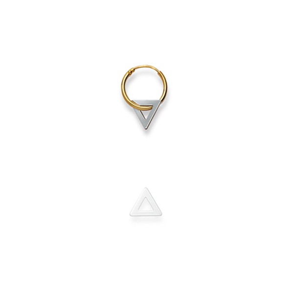 Kreole mit Dreieck, Bicolor-Gold 750/18 ct.