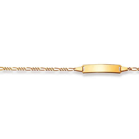 Bracelet d'identité, Figaro, or jaune 375/ 9 ct.
