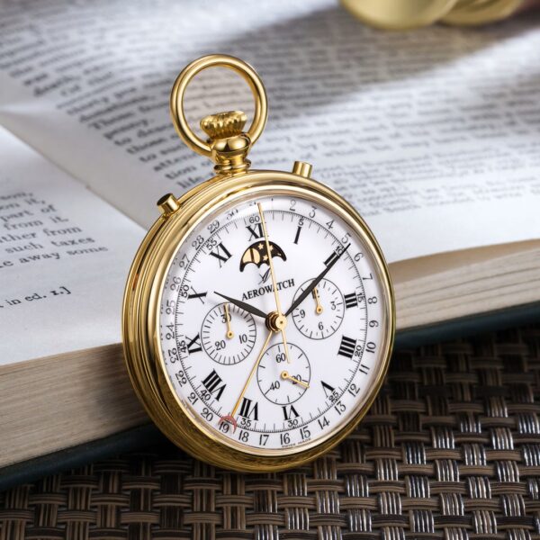 Aerowatch Taschenuhr Lepine Mechanical Chrono Moon Phase – Bild 2