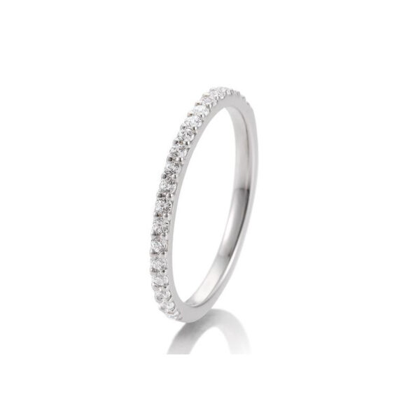 Bague mémoire, or blanc 750/ 18 ct. avec diamants, serti griffes, total 0,36 ct. H Si