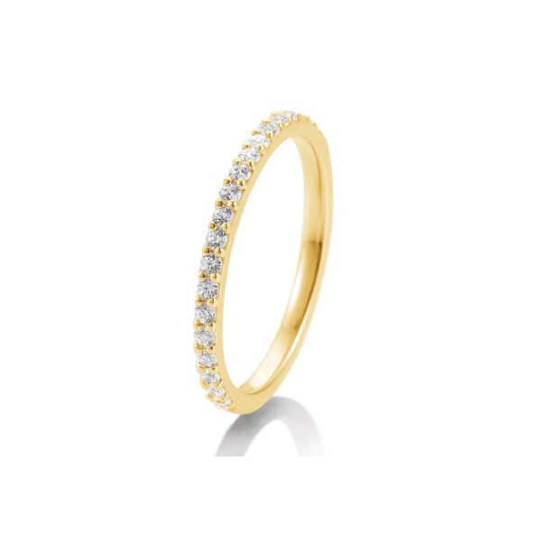 Bague mémoire, or jaune 750/18 ct. avec diamants, serti griffes, total 0,36 ct. H Si