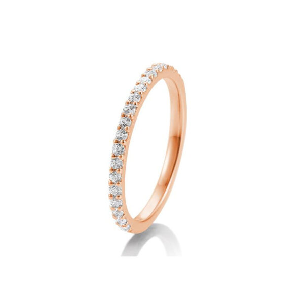 Bague mémoire, or rose 750/18 ct. avec diamants serti griffes total 0,36 ct. H Si