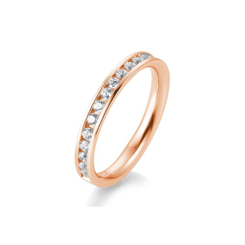 Memoirering 750/18 Kt. Rotgold mit Diamanten von insgesamt 0,51 ct, H SI