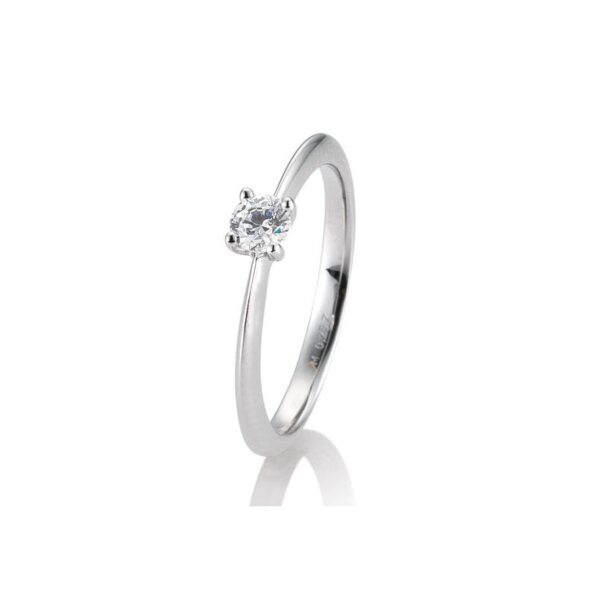 Bague solitaire or blanc 750/18 ct. avec diamant 0,25 Ct H SI 4 griffes