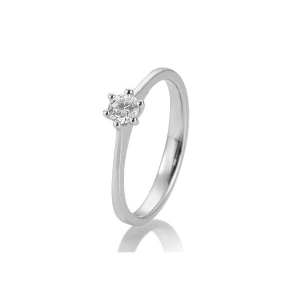 0,20 ct. H Si Bague solitaire or blanc 750/18 ct. avec diamant 6 griffes