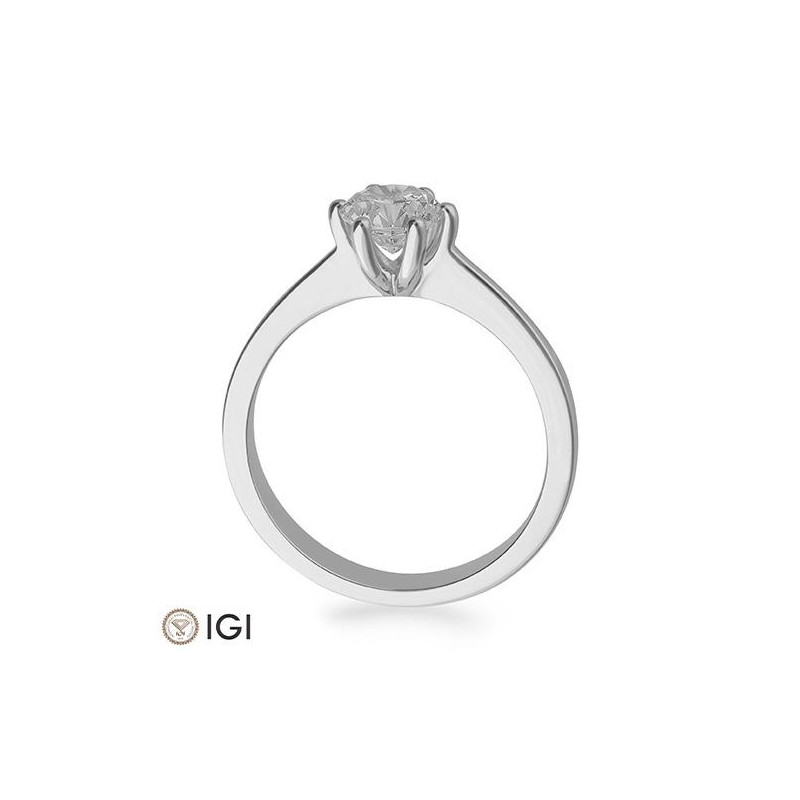 0,80 Ct. H SI Bague solitaire or blanc 750/18 ct. avec diamant, 6 griffes – Image 2