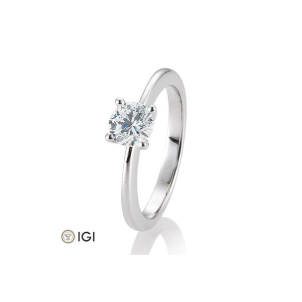 0.80 ct. H Si Solitärring Weißgold 750/18 kt. mit Diamant, 4 Krappen