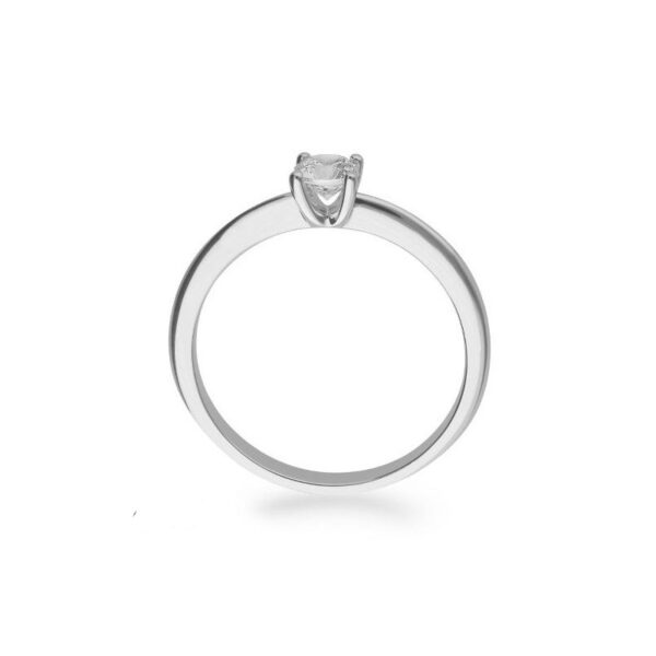 Bague solitaire Breuning en or blanc avec diamant