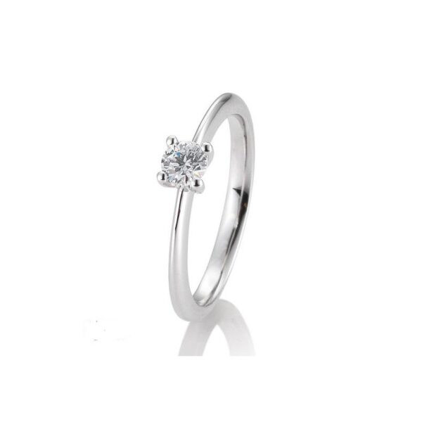 Bague solitaire en or blanc 750/18 ct. avec diamant 0.30 ct 4 griffes