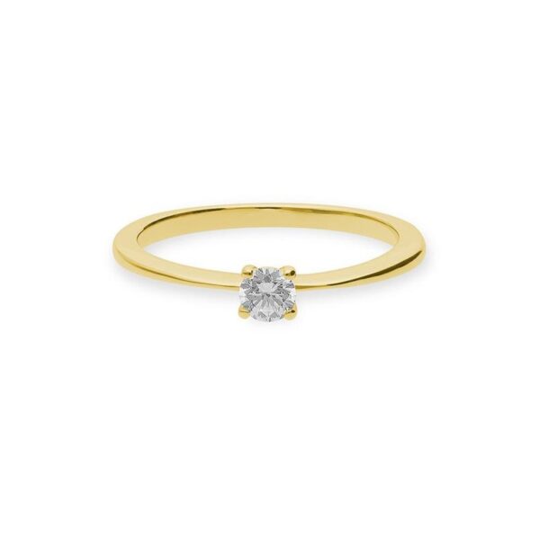 Bague Breuning or jaune, diamant 0,20 Ct.