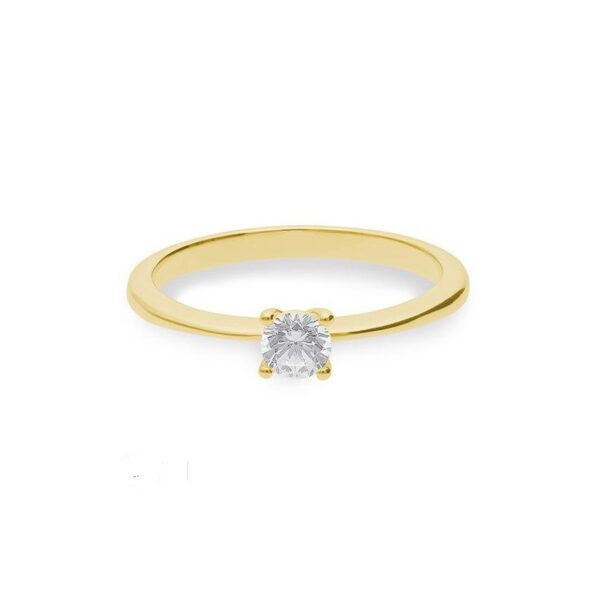 Bague Breuning solitaire en or jaune 750/18 ct.