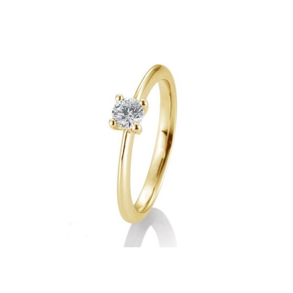 Solitärring Gelbgold 750/18 ct. Diamant 0,30 Ct. H SI, 4 Griff – Bild 4