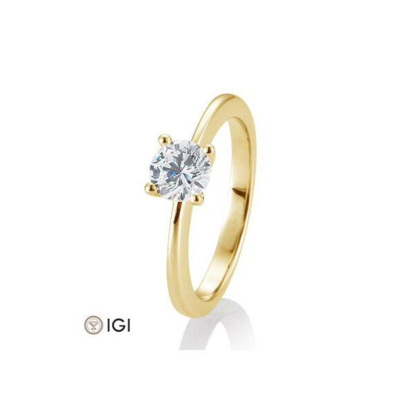 0.80 ct. H Si Solitärring Gelbgold 750/18 kt. mit Diamant, 4 Krappen