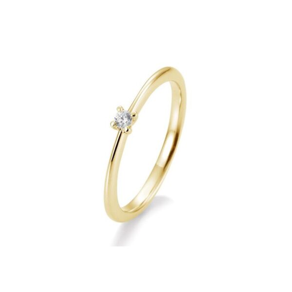 Bague solitaire Gold Jewellery en or jaune et diamant