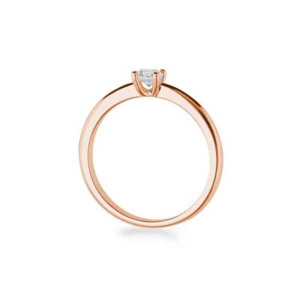 Solitärring Rosegold 750/18 kt. mit Diamant 0,25 ct. H SI, 4 Griff – Bild 2