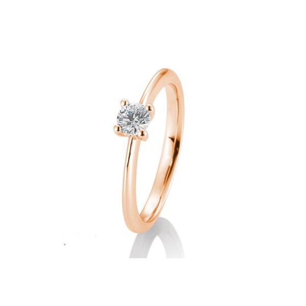 Bague solitaire or rose 750/18 ct diamant 0.30 ct 4 griffes