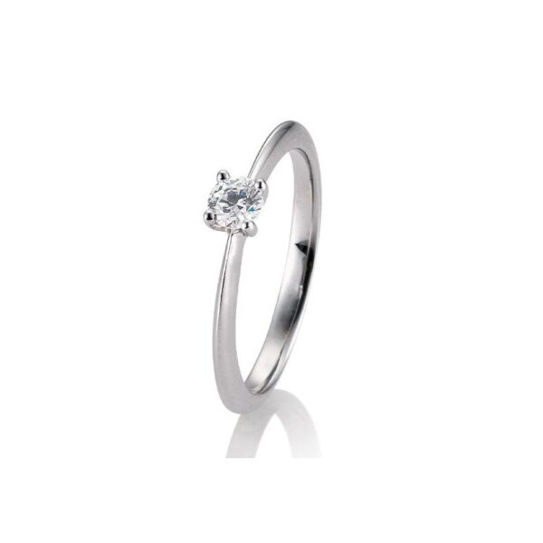 Bague platine 950, diamant 0,25 Ct. 4 griffes