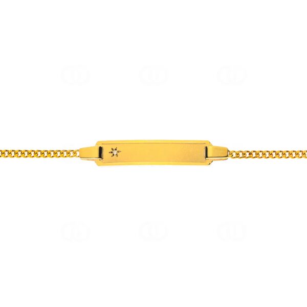 Bébé Bracelet Panzer Gelbgold 750/18 kt. , satiniert mit Diamant – Bild 2