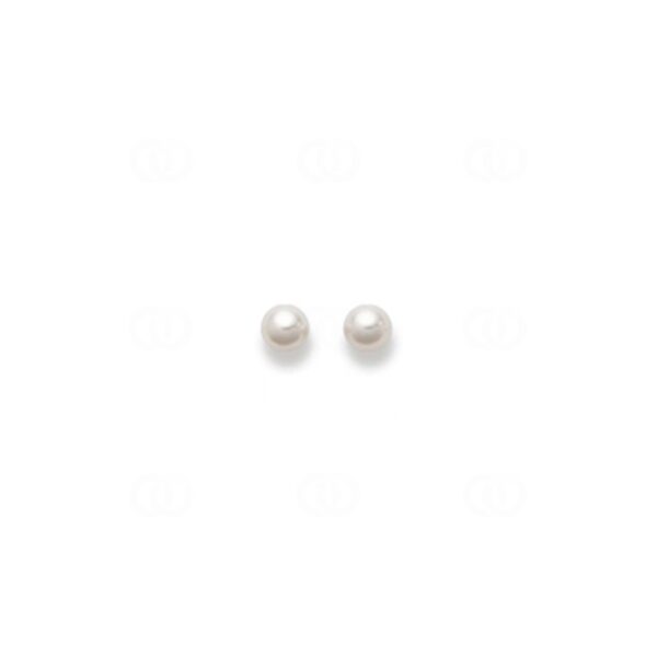 Clous d'oreilles perles eau douce 6-6.5mm or blanc 750/18 ct.