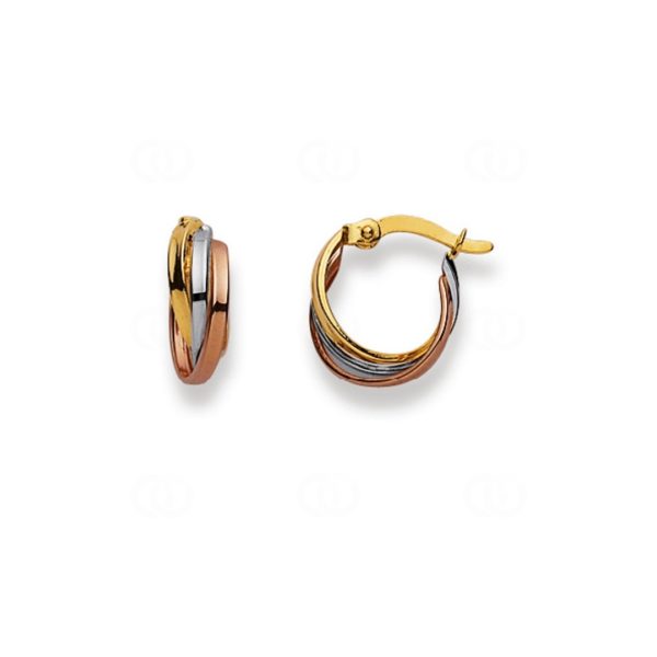 Kreolen Gold 750/18 kt. Tricolor 11mm