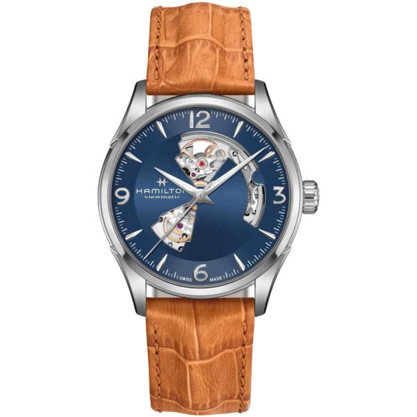 Montre Hamilton Jazzmaster Open Heart Auto 42mm, cadran bleu