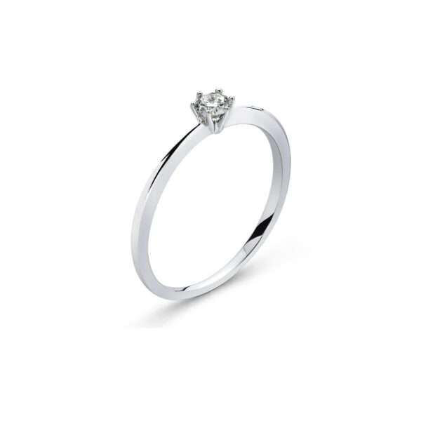Bague solitaire en or blanc avec diamant