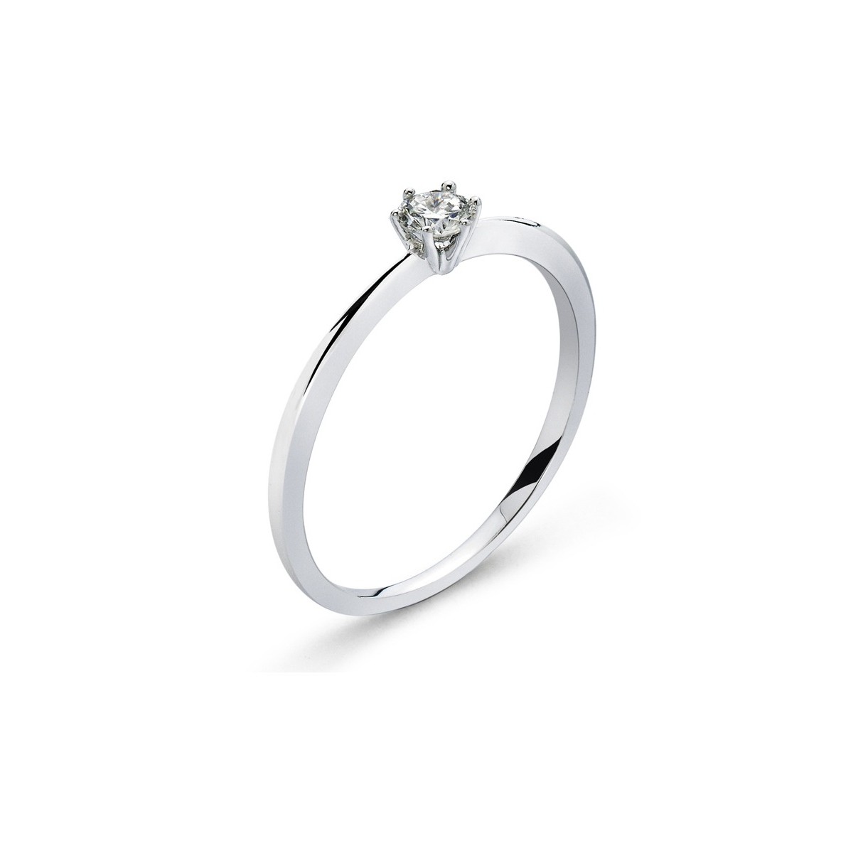 Bague solitaire en or blanc avec diamant