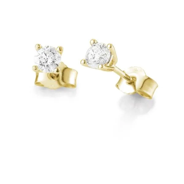 Ohrstecker aus Gelbgold 750/18 ct. mit Diamant, 4 Krappen, insgesamt 1,00 ct. H SI