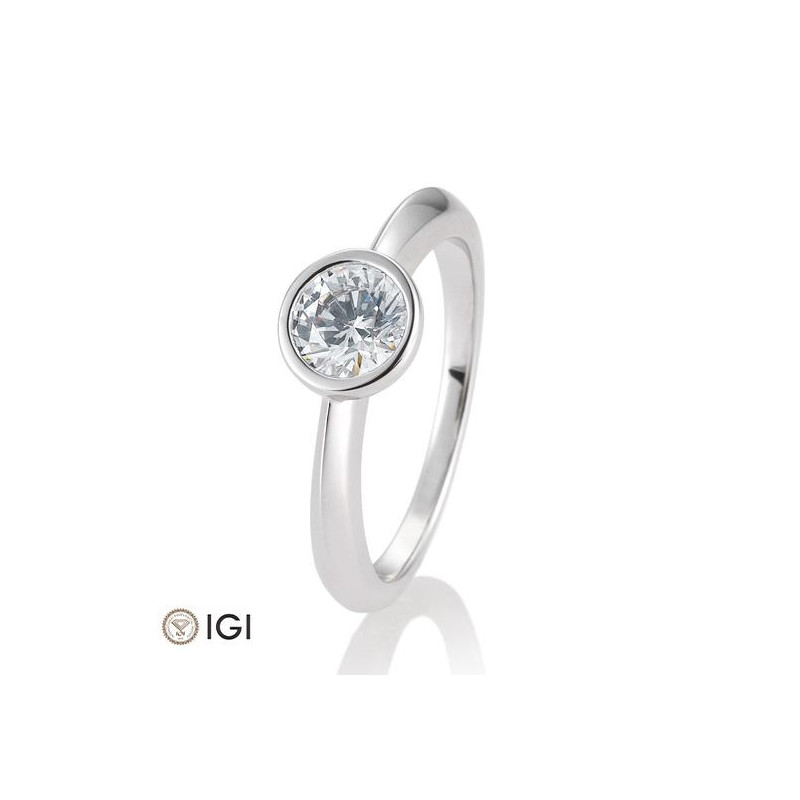 Solitärring aus Weißgold mit rundem Diamanten