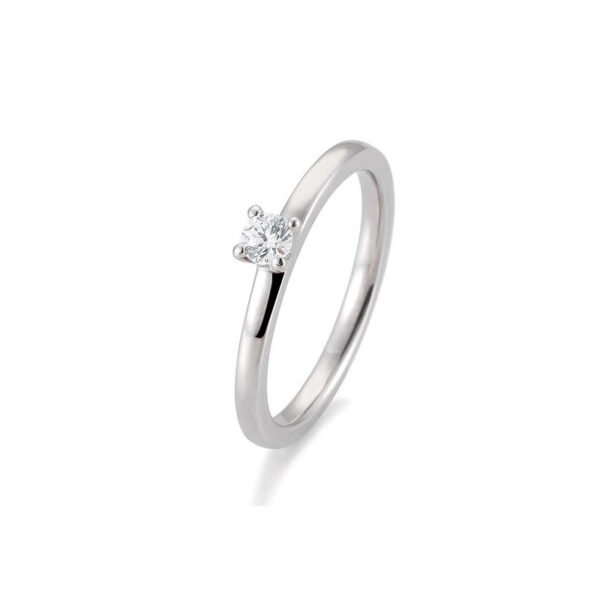 0,15 ct. H SI Diamant Bague solitaire or blanc 750/18 ct. 4 griffes